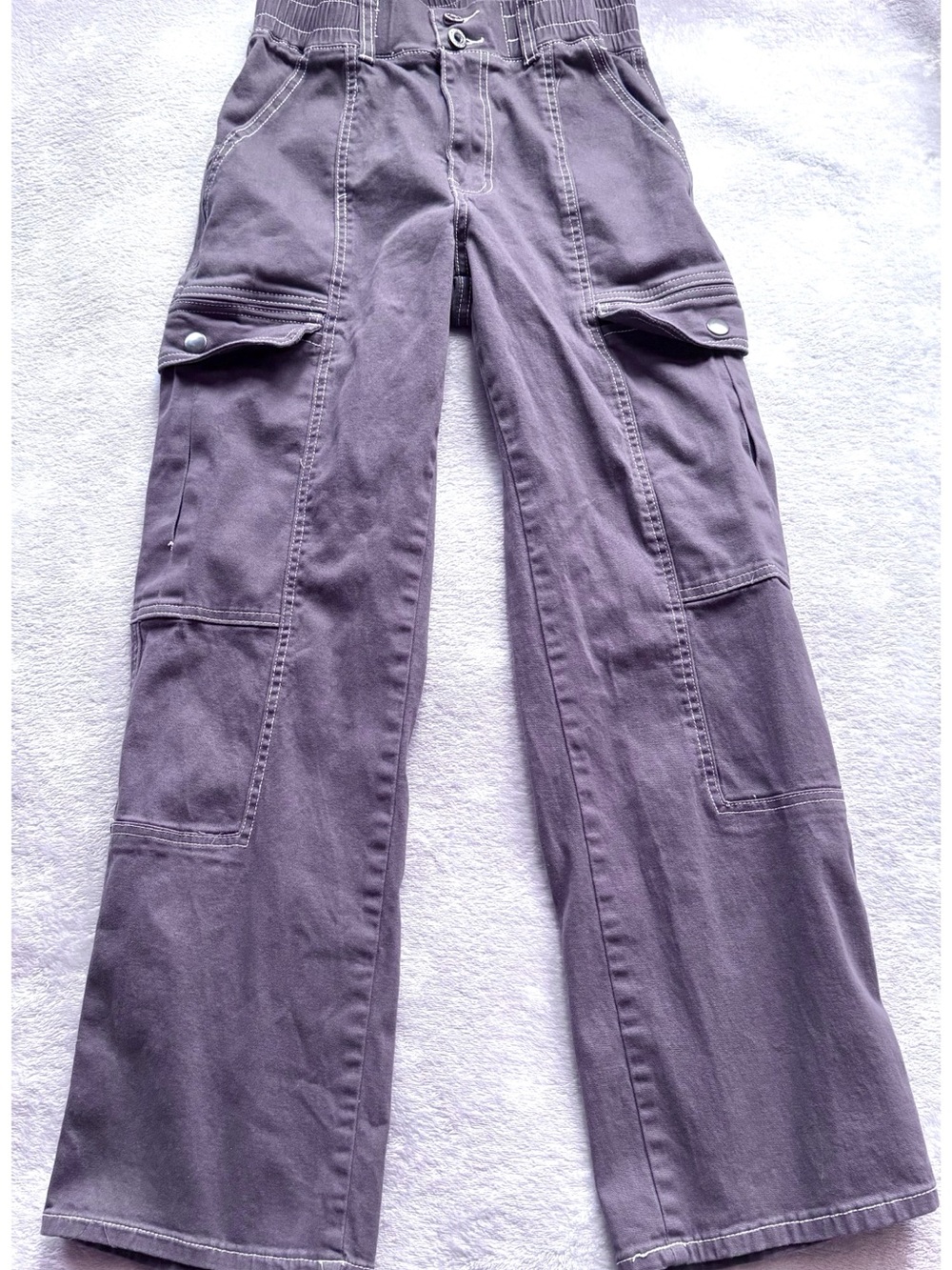 Grey Wide Leg Cargo pants